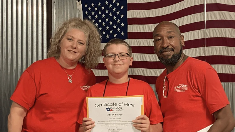 Mance Park Middle School's Aaron Powell Completes Lone Star Leadership Academy Camp