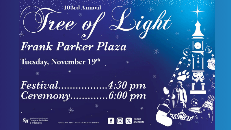 Don’t Miss the Annual Sam Houston State Tree of Light Ceremony Tonight!