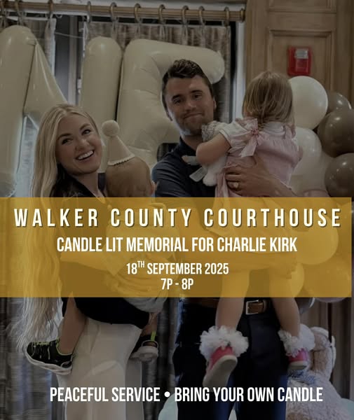 Walker County Candlelit Memorial for Charlie Kirk