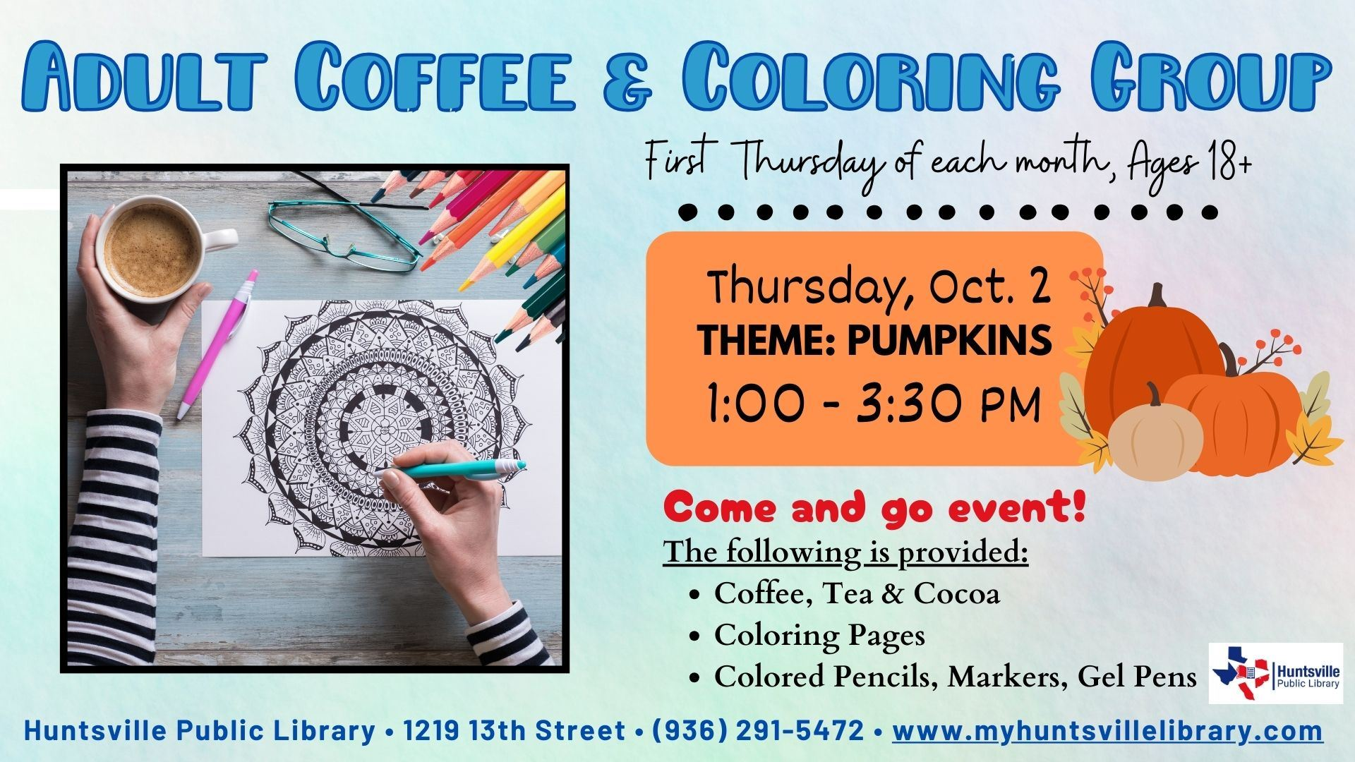 Adult Coffee and Coloring Group