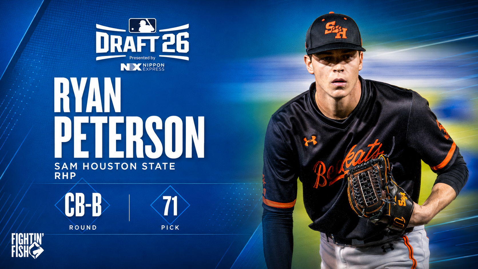 Sam Houston pitcher Ryan Peterson selected No. 71 overall by Miami Marlins